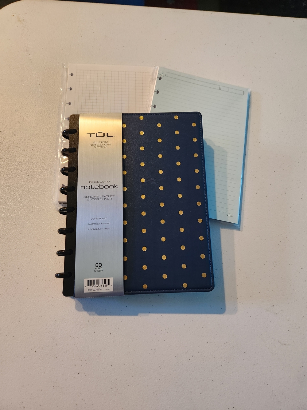 TUL Navy Planner Notebook with Gold Dots - Discbound